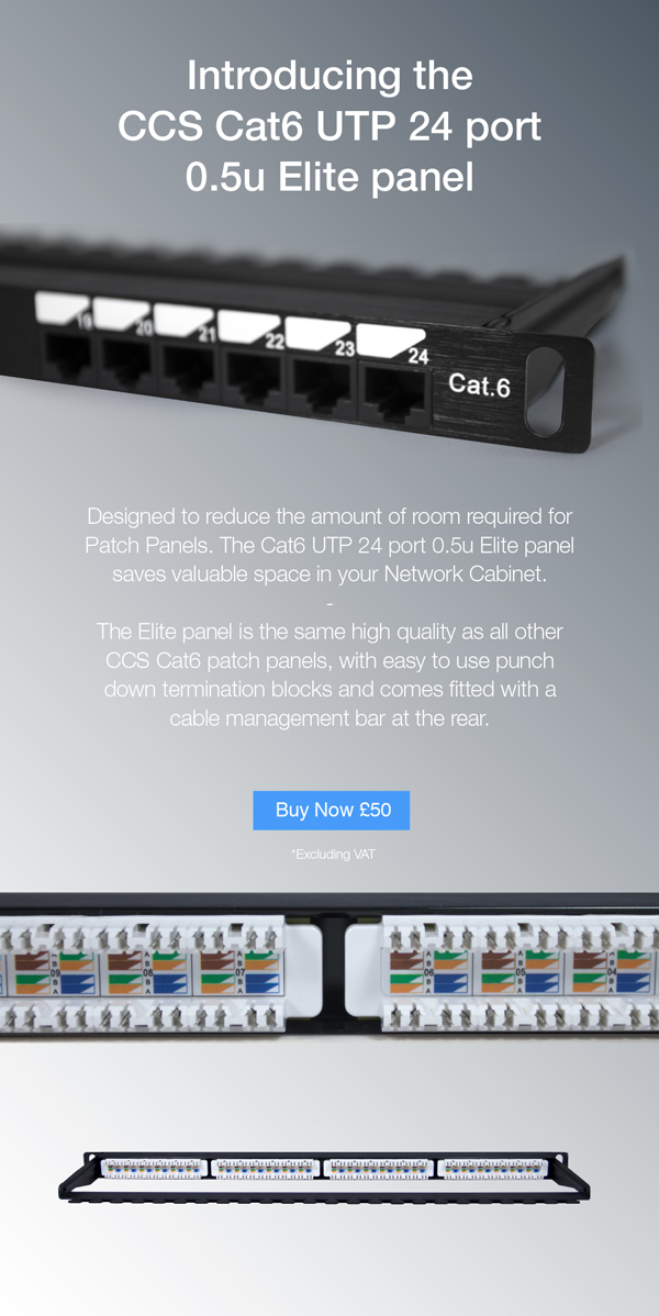 CCS Cat6 UTP 24 Port 0.5u Elite Panel