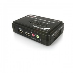 StarTech.com  2 Port Black USB KVM Switch Kit with Audio and Cables