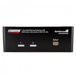 StarTech.com  2 Port DVI VGA Dual Monitor KVM Switch USB with Audio &amp;amp; USB 2.0 Hub