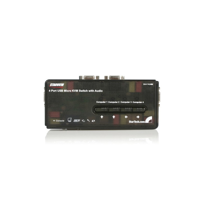 StarTech.com  4 Port Black USB KVM Switch Kit with Cables and Audio