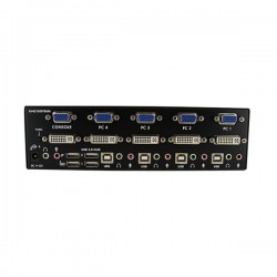 StarTech.com  4 Port DVI VGA Dual Monitor KVM Switch USB with Audio &amp;amp; USB 2.0 Hub