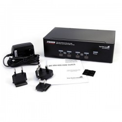 StarTech.com  4 Port DVI VGA Dual Monitor KVM Switch USB with Audio &amp;amp; USB 2.0 Hub