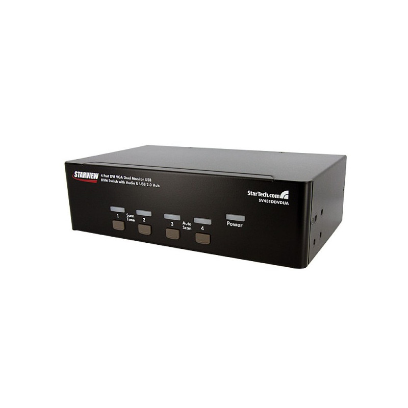StarTech.com  4 Port DVI VGA Dual Monitor KVM Switch USB with Audio &amp;amp; USB 2.0 Hub