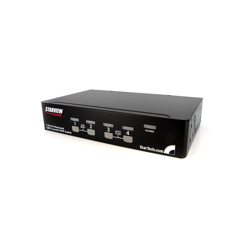 StarTech.com 4 Port 1U Rack Mount USB KVM Switch with OSD - KVM switch - USB - 4 ports - 1 local user - 1U - exter