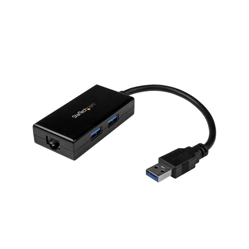 StarTech.com USB 3.0 to Gigabit Network Adapter with Built-In 2-Port USB Hub