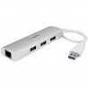 StarTech.com 3-Port Portable USB 3.0 Hub plus Gigabit Ethernet - Built-In Cable | StarTech.com Network Cards & Adapters