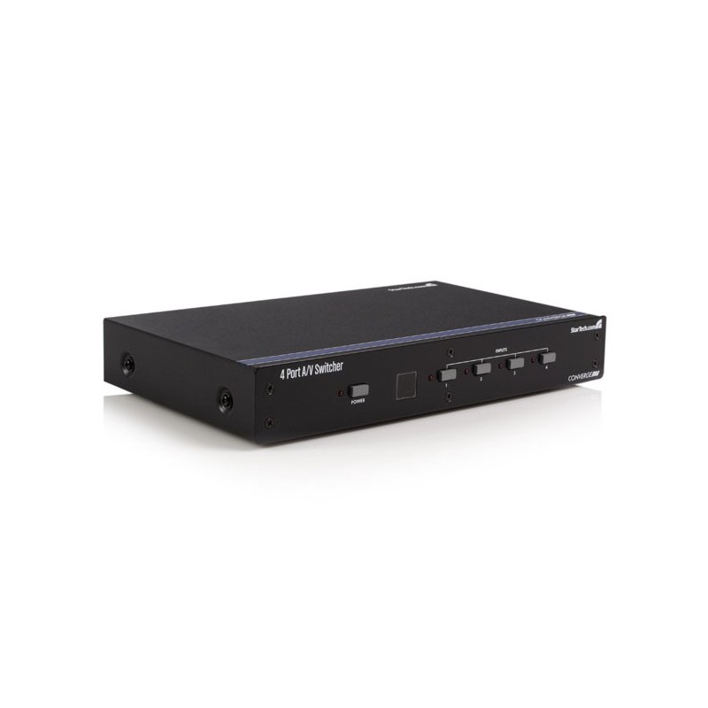 StarTech.com 4 Port VGA Video Audio Switch with RS232 control - Video/audio splitter - 4 ports