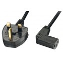 UK Mains - Right Angled IEC C13 Female Lead