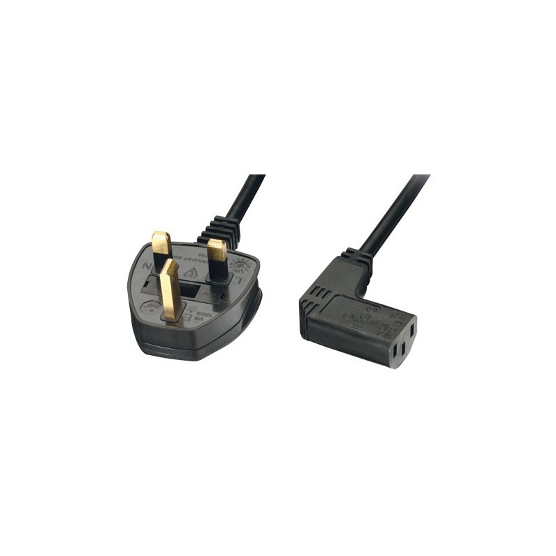 UK Mains - Right Angled IEC C13 Female Lead