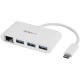StarTech.com 3-Port USB 3.0 Hub plus Gigabit Ethernet - USB-C - White
