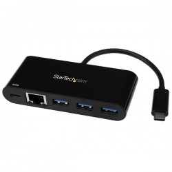 StarTech.com 3-Port USB-C Hub with Gigabit Ethernet and Power Delivery - USB-C to 3x USB-A - USB 3.0 Hub | StarTech.com Network 