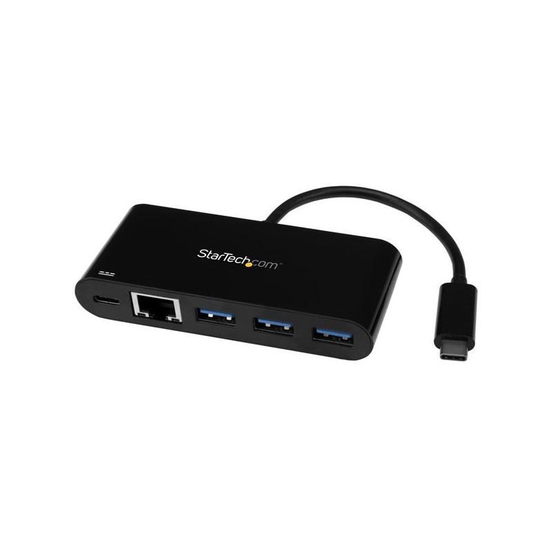 StarTech.com USB-C to Ethernet Adapter with 3-Port USB 3.0 Hub and Power Delivery