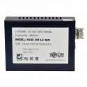 Tripp Lite Gigabit Multimode Fiber to Ethernet Media Converter, 10/100/1000 LC, International Power Supply, 850 nm, 550 m