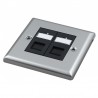 Singlegang Metal Faceplate with 2 Cat6 UTP Module Modules
