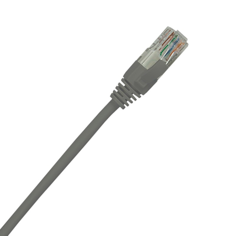 Grey Cat5e patch lead with latch protection; Grey Cat5e patch lead with latch protection;