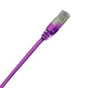 Purple Cat5e patch lead with latch protection;