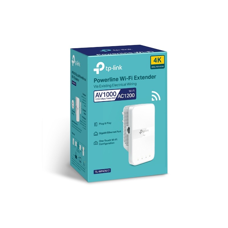 TP-Link TL-PA4010PKIT Passthrough Powerline Adapter Starter Kit No  Configuration Required UK Plug
