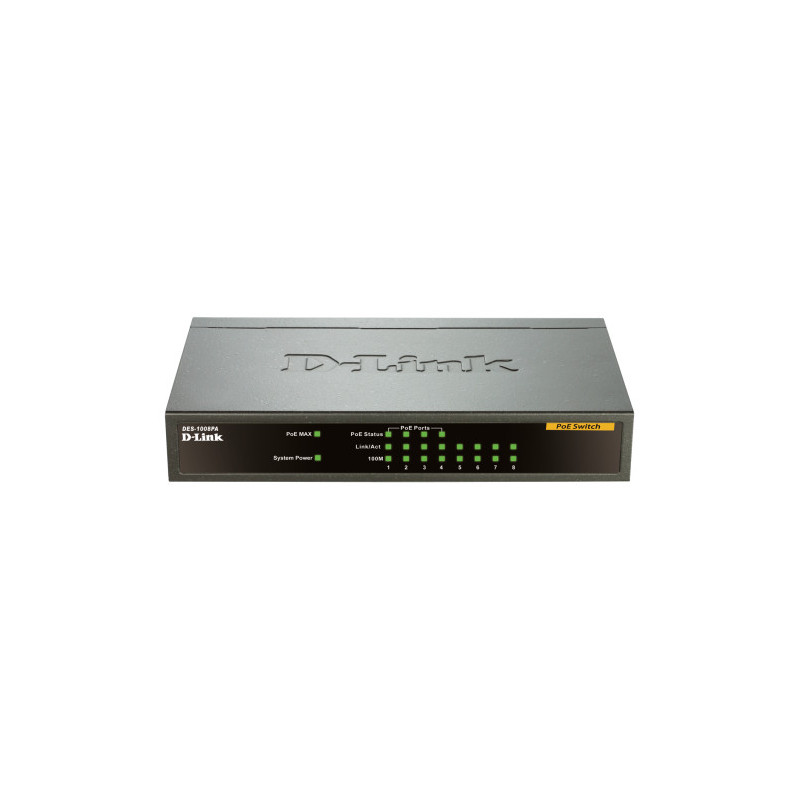 -Link D-Link 8-port 10/100 Desktop Switch with 4 PoE Ports