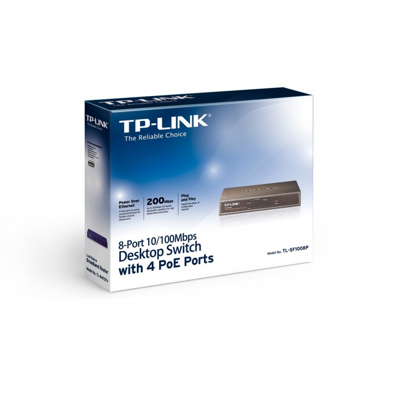 TP-LINK 8-port 10/100 PoE Switch  TP-Link Unmanaged Desktop Swiches
