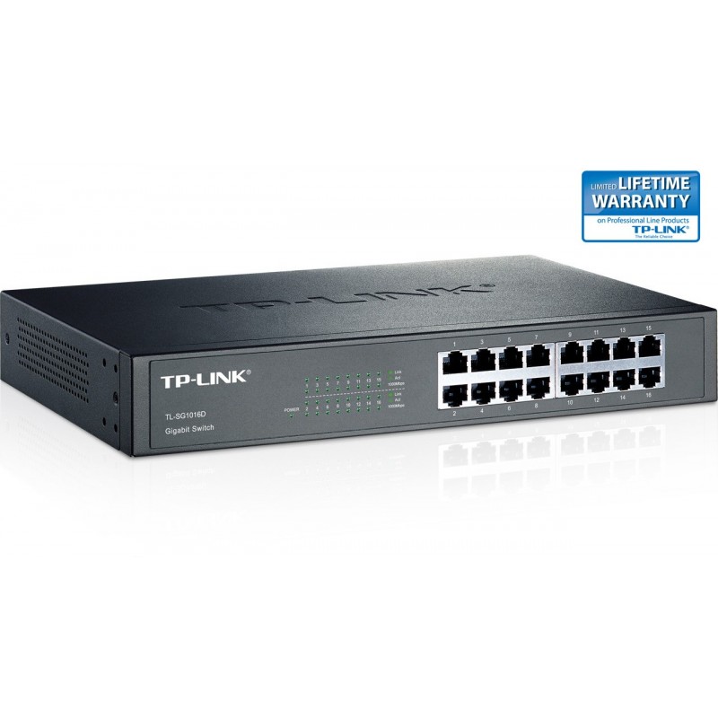 16-Port RJ-45 10/100/1000 Mbps Gigabit Ethernet Switch