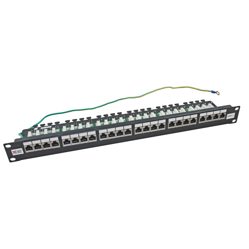 24 Port Shielded Cat6 RJ45 Patch Panel 24 Port Shielded Cat6 RJ45 Patch Panel
