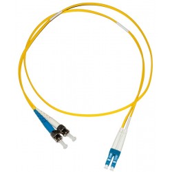 Cavo Ottico Duplex 9/125 LC-ST 3 Metri - Fibra Monomodale Per Reti Gigabit, Connettori In Ceramica